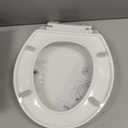 Round Toilet Seat, Standard 16.5 Slow/Soft Close Round Toilet Seat for Round Toilets, No-Slam Quiet-Close Lid, Easy-to-Install, White, Durable Never-Loosen Design
