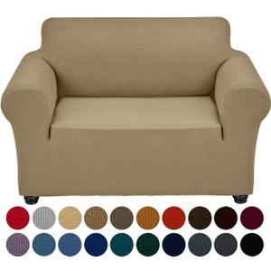 Joccun Stretch Chair Couch Cover,1-Piece Sofa Slipcover Spandex Jacquard Fabric Sofa Covers with Elastic Bottom,Washable Furniture Protector for Dogs,Cats,Kids(Armchair,Tan) (Small35" - 55")