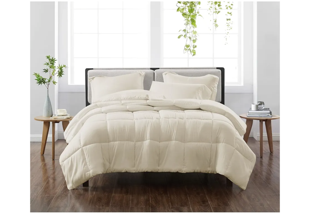 Cannon Heritage Solid Comforter Set Ivory Polyester 3-Piece King Comforter Set, Solid Color Themed, for Men and Women, OEKO-TEX Certified Confidence