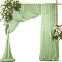 SiinvdaBZX 2 Panels Wedding Arch Draping Fabric 30" x 20Ft Sage Green Sheer Chiffon Fabric Outdoor Extra Long Decorative Drapery Fabric for Party Ceremony Ceiling Curtain Backdrop