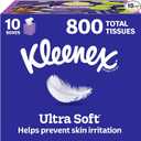 Kleenex Ultra Soft Facial Tissues, 10 Cube Boxes, 80 Tissues per Box