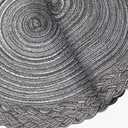 SHACOS Round Placemats Set of 4 Boho Braided Border 15 inch Circle Place Mats Washable Fabric Table Mats for Kitchen Dining Table, Gray