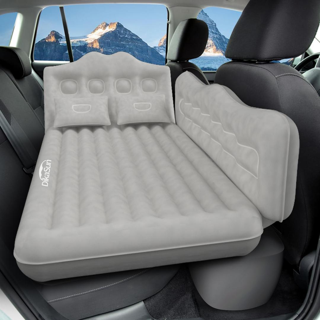 Car Air Mattress, Inflatable SUV Truck Car Camping Mattress for Back Seat, Thickened Travel Car Bed Sleeping Pad with Car Air Pump 2 Pillows (Grey) Car Air Mattress, Inflatable SUV Truck Car Camping Mattress for Back Seat, Thickened Travel Car Bed Sleeping Pad with Car Air Pump 2 Pillows (Grey)