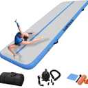 DAIRTRACK Inflatable Gymnastics Air Mat 10ft/13ft/16ft/20ft Tumble Track Tumbling Mats for Home Use/Gym/Training/Cheerleading/Yoga/Water (9.84ftx3.3ftx4inch, Light blue)