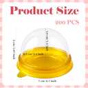 200 Pcs Mini Cupcake Containers Individual Clear Plastic Cupcake Boxes Muffins Cheesecake Pastry Dessert Mooncake Containers with Dome Lids for Wedding Birthday Party