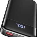 Portable Charger, 10000mAh Slim Power Bank Portable Phone Charger 22.5W PD QC Fast Charging with 3 Outputs 2 Inputs Battery Pack Compatible with iPhones Samsung Google Pixel LG Moto More Devices,Black