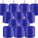 Candle Charisma Blue Pillar Candles Bulk Pack of 12 – (3x4 Inch) Long-Lasting 70-Hour Burn, Dripless & Smokeless – Perfect for Hassle-Free Decor at Weddings, Fall Table Centerpieces & Special Events