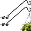 12-Inch 2 Pack Deck Bird Feeder Hanger for Railing, Outdoor Decor Plant Hanger, Swivel Balcony Railing Hook - 22LB Capacity - for Hanging Plants, Bird Feeders, Lanterns, Wind Chimes