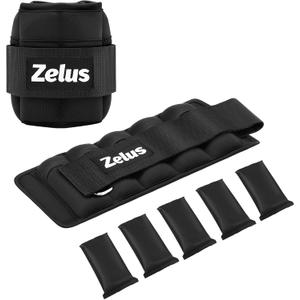 ZELUS 1 Pair Adjustable Ankle Weights, 2 4 6 8 10 lb Modularized Leg Weight Straps for Women Men, Weighted Ankle Weight Set with Removable Sandbags, 1-5 lb per Ankle Strap for Gym Yoga Jogging Walking, Black, 
Size	2 lbs x 2