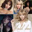 Blonde Wig with Bangs Short Wavy Wigs for Women Ombre Honey Blonde Curly Shoulder Length Bob Wig Synthetic fiber Wigs for Cosplay Daily Party Use (14 Inch)