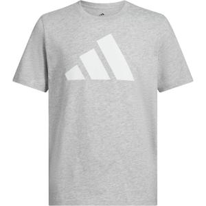 adidas Boys Short Sleeve Logo T-Shirt  Soft Cotton Blend Jersey, Regular Fit, Ribbed Crewneck (Large)