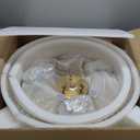 YYJLX 6-Light Modern Large Crystal Chandelier Gold Metal E26 Semi Flush Mount Round Ceiling Light Fixture Ceiling Lamp Farmhouse for Dining Room Living Room Laundry Room Foyer Kitchen Bedroom