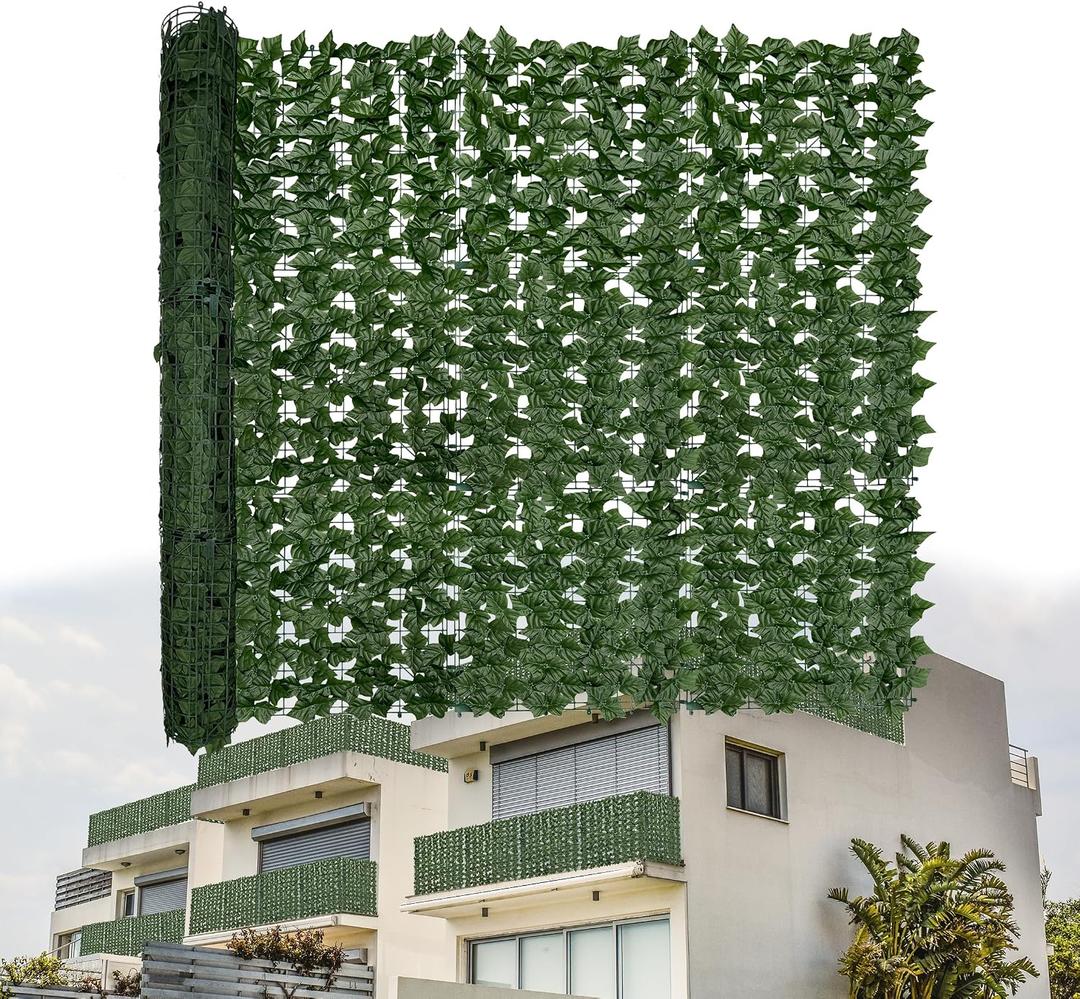 Artificial Ivy Privacy Fence Screen: 40"x 100" (28 Sqft) Anti-Ultraviolet Artificial Hedge Grass Wall, Used for Indoor and Outdoor Green Background, Garden Greening Decoration