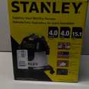 STANLEY 4 Gallon Wet Dry Vacuum, 4 Peak HP Stainless Steel 3 in 1 Shop Vacuum Blower with Powerful Suction, Vacuum for Job Site, Garage, Basement, Workshop, Top Handle, Portable Wet Dry Vac SL18301-4B