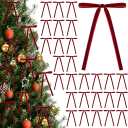 30 Pcs red Velvet Bows Christmas Tree Decorations, Pre-Tied Vintage Ribbon Bows for Garland Wreath Indoor， Holiday Home Decor， Fireplace Decor， Xmas Decorations（3/8" Wide，5 * 7 Inch）