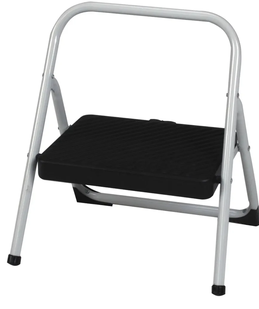 Cosco 11-115CLGG4 One-Step Metal Folding Step Stool, Grey