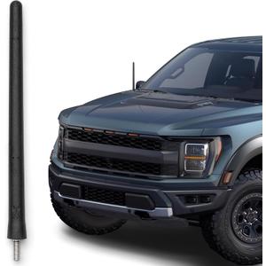 AntennaMastsRus Short Rubber Antenna for Ford F-150 (2009-2026) - Bronco (21-26) USA Stainless Threading, 6 3/4 Inch Truck Accessory, Car Wash Safe, Easy Installation, Enhanced Reception w/Copper Coil