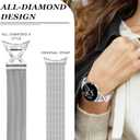 Metal Magnetic Band Compatible with Google Pixel Watch 4/3 41mm,Stainless Steel Dressy Mesh Loop with X-Shape Diamond Women for Google Pixel 4/3/2/1