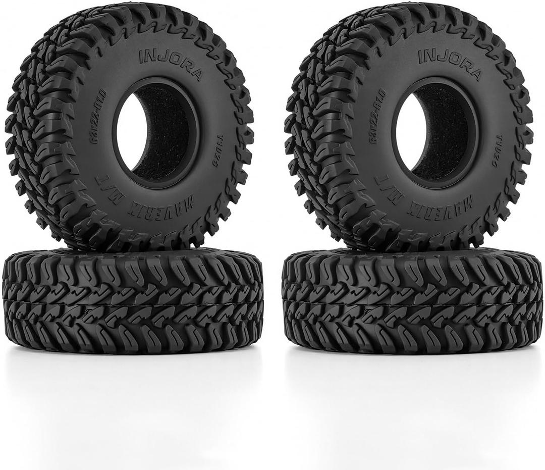 INJORA 63 * 22mm 1.0" MAVERIX M/T Tires for TRX4M SCX24 1/18 1/24 RC Crawlers Upgrade(T1025)