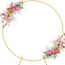 Wokceer Round Arch Backdrop Stand 6.6FT Gold Circle Balloon Arch Frame Stand Metal Wedding Arch Stand for Wedding Birthday Party Bridal Shower Anniversary Ceremony Decoration
