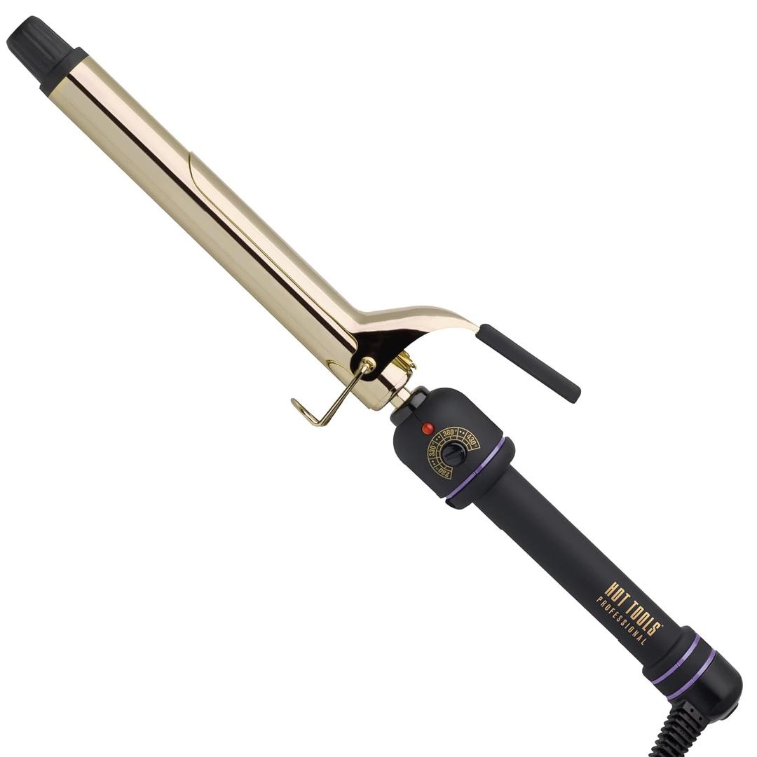 Hot Tools Pro Artist 24K Gold Extra Long Curling Iron | Long Lasting, Defined Curls (1 in) (1 Inch (Pack of 1))
