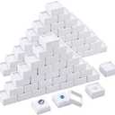 BENECREAT 70pcs White Gemstone Display Box, Plastic Transparent Bare Stone Box Square Gem Box 1.2x0.63 Inch for Gemstone, Jewelry, Crystal Diamond Accessories Display