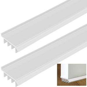 2 Pcs 4 Feet White Vinyl Door Bottom Seal Door Sweep with Drip Cap