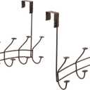 Spectrum Diversified Windsor Over The Door Hook Rack, 6 Hook, Bronze (Pack of 2)