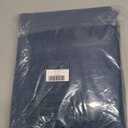 NICETOWN Thick Linen Navy Blue Curtains 96 inches Long, Rod Pocket & Back Tab Flax Semi-Sheer with Light Filtering Window Treatments Privacy Assured for Living Room, W55 x L96, 2 Panels