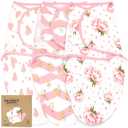 Bublo Baby Newborn Swaddle Blanket for 0-3 Month, Swaddles for Newborns Baby Girls Boys, 100% Organic Cotton Nursery Swaddling Blankets, Adjustable Sleep Sack for Babies (3-Pack) (Pink Floral)