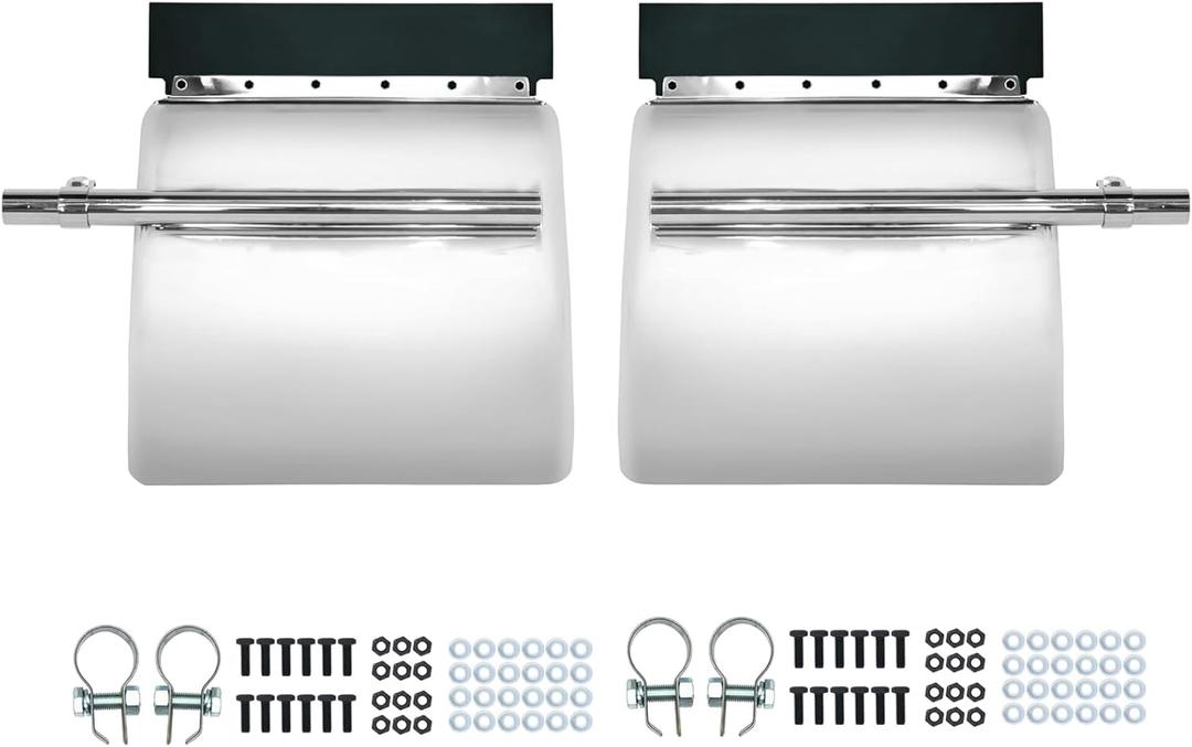 BHTOP Stainless Steel Quarter Fenders for Semi Truck, 24" x 24", Tube Bracket and Mounting Hardware Included, Right Left, Quarter Fender Kit Set