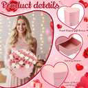 Fullhawl 4 Pack Heart Shaped Flower Box with Drawer,6.1" Mother's Day Gift Box for Roses, Jewelry, Proposals,Weddings, Romantic Floral Arrangement for Birthdays,Anniversaries