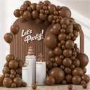 120pcs Dark Brown Balloons, 18 12 10 5 inch Boho Latex Balloons Different Sizes Dark Brown Balloon Arch Kit for Birthday Baby Shower Wedding Anniversary Party Decorations