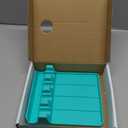 Silicone Spoon Rest - Large Cooking Utensil Holder with Drip Pad Walls - Multiple Spoon Rest with Wider Slots for Bigger Utensils, BPA-Free Spatula Rest for Stove, Kitchen, Countertop (Tranquil Turquoise)