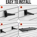 3 Pack Wooden Slatwall Shelf, 11.8" x 30" Slat Wall Shelves with Metal Brackets Heavy Duty Slatwall Shelving Organizer Accessories for Home Garage (3, 11.8" x 30")