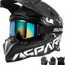 SPARK ATV & Dirt Bike Helmet for Adults - DOT Certified Motocross Helmet withQuick Release, Lightweight Off-Road Design for Motocross & Trail Riding (Matte Black Spell, Medium)
