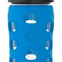 Lifefactory 12-Ounce BPA-Free Glass Water Bottle with Classic Cap and Protective Silicone Sleeve, Cobalt Blue (11.8 Ounces)