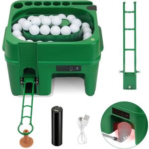 Infrared Automatic Golf Ball Dispenser, Fully Automatic Golf Tee Machine with 5000MAH Battery & Phone Mount, for Driving Range, Indoor Simulators & Outdoor Practice