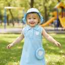 Renotemy Toddler Summer Girl Dress 2T 3T Girl Clothes Little Girls Dresses Beach Birthday Party Gifts 2-3 Year Old Girls Sport Outfits Blue Sleeveless Casual Tennis Polo Sundress with Hat and Bag