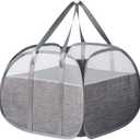 YOHOOLYO 95L Toy Storage Basket Box Chest for Boys Baby Toddler Kids, Collapsible Pop Up Large Mesh Toy Organizer Bin with Handles for Living Room Area, Playroom, Closet (Grey)