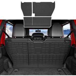 Backrest Mat Compatible with 2018-2025 Jeep Wrangler JL Unlimited 4X4 Cargo Mat TPE Back Seat Protector Replacement for 2018-2025 Jeep Wrangler JL Accessories