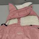 iBuddy Dog Winter Coat for Large Dogs, Easy on Dog Snow Coat Velcro Waterproof Pet Puffer Jacket with Harness Hole Adjustable Reflective Quilted Pet Cold Weather Vest Wind-Poof for Pitbull Boy Girl (Pink, Large)