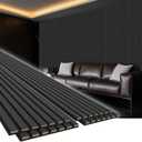 4 Pack 94.5"  11" Wood Panels for Wall, Acoustic Soundproof Wall Slat Panels, 3D Wall Panels for Home Office Decoration, Matte Black
