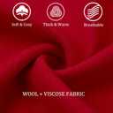 Winter Thick Wool Pashmina Scarf Shawl-Women's Soft Warm Pashmina Wraps for Evening Dresses Wedding Travel Shawl (Red)