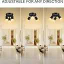 BoostArea LED 3 Light Track Lighting Kit, LED Track Lighting Fixtures, Black Round Ceiling Spot Lighting, Flexibly Rotatable Light Head for Kitchen, Living Room, Bedroom, GU10 Bulb Not Included