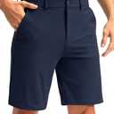 Soothfeel Men's Golf Shorts with 5 Pockets Stretch Lightweight Quick Dry 9 Inch Flat Front Casual Work Dress Shorts for Men (Navy, 40)
