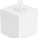 FEMELI Tissue Box Cover,Square Acrylic Tissues Paper Holder for Bathroom Bedroom Office,White (5.5x5.5x5.5inch(LxWxH))