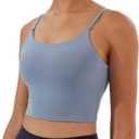 Women's Strappy Stretch Sports Bra Longline Yoga Tank Top Fitness Bra Workout Camisole Crop Tops for Teen Girl (XXL)