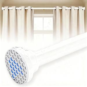 White Shower Curtain Rod 45-82 Inch Integration Tension Curtain Rod, Load 44LBS No Splice 304 Stainless Steel Adjustable Spring Heavy Duty Tension Rods for Bathroom Windows No Drill Non Slip