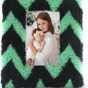 4x6 Inch Soft Faux Fur Photo Frame, Decorative Small Picture Frame for Desktop, Bookshelf, Wall Hanging, Home or Office Decor (Green)